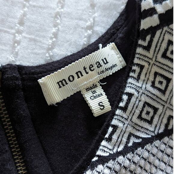 Monteau Black and Ivory Aztec/Tribal Print Dress size S - Picture 4 of 4